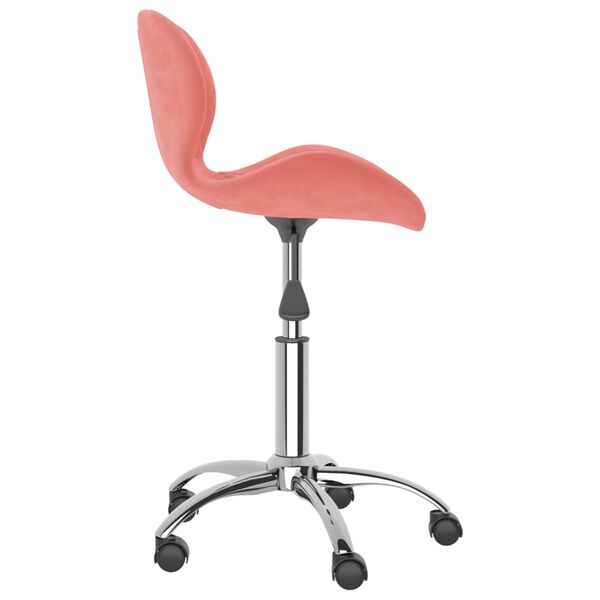 vidaXL Chaises &agrave; manger pivotantes lot de 4 Rose Velours