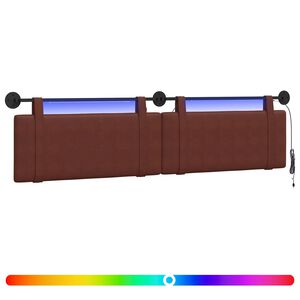 vidaXL T&ecirc;te de lit suspendue Brun Brillant PU antique