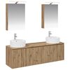 vidaXL Ensemble d'armoire de salle de bain 5 pcs Ch&ecirc;ne artisanal