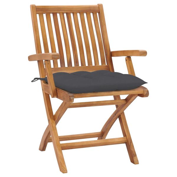 vidaXL Chaises pliables de jardin avec coussins lot de 6 Bois de teck