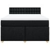 vidaXL Sommier &agrave; lattes de lit avec matelas Noir 140x190 cm Tissu