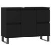 vidaXL Armoire de salle de bain noir 80x33x60 cm bois d'ing&eacute;nierie