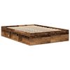 vidaXL Cadre de lit sans matelas ch&ecirc;ne fum&eacute; 135x190 cm