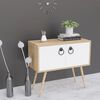 Homemania Armoire multi-usage Tia 90x40x80 cm Blanc et ch&ecirc;ne