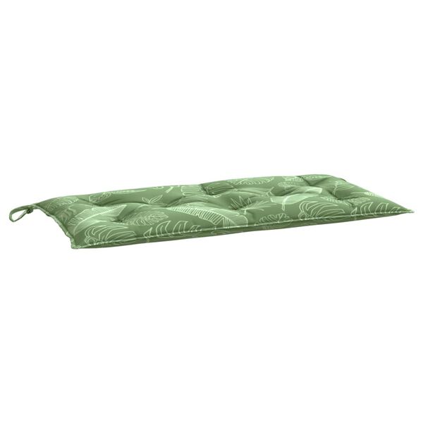vidaXL Coussin de banc de jardin motif de feuilles 100x50x7 cm