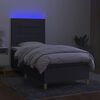 vidaXL Sommier &agrave; lattes de lit et matelas et LED Gris fonc&eacute; 80x200cm