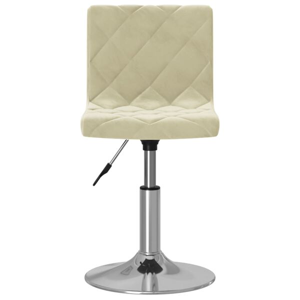 vidaXL Chaise pivotante de salle &agrave; manger Cr&egrave;me Velours