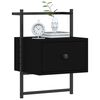 vidaXL Table de chevet murale 2 pcs noir 35x30x51 cm bois d'ing&eacute;nierie