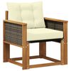 vidaXL Sofa de milieu ext&eacute;rieur Bois d'acacia massif et Textil&egrave;ne