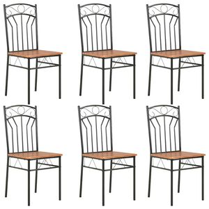 vidaXL Chaises &agrave; manger lot de 6 marron MDF