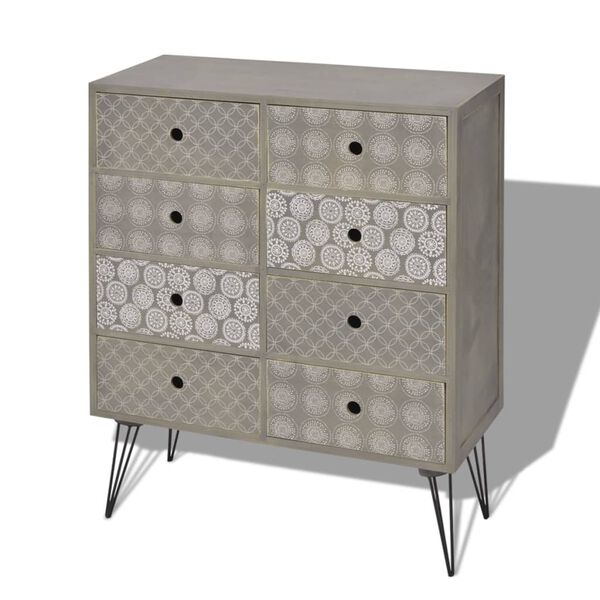 vidaXL Armoire de rangement avec 8 tiroirs gris