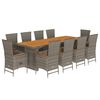 vidaXL Ensemble &agrave; manger de jardin 11pcs avec coussins gris poly rotin