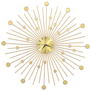 vidaXL Horloge murale M&eacute;tal 70 cm Dor&eacute;