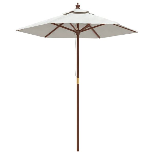 vidaXL Parasol de jardin avec m&acirc;t en bois sable 196x231 cm