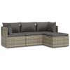 vidaXL Salon de jardin 4 pcs avec coussins Gris R&eacute;sine tress&eacute;e