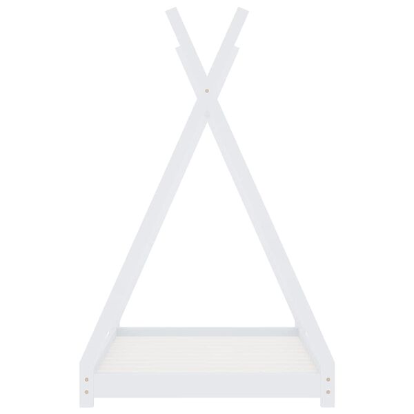 vidaXL Cadre de lit d'enfant Blanc Bois de pin massif 80x160 cm