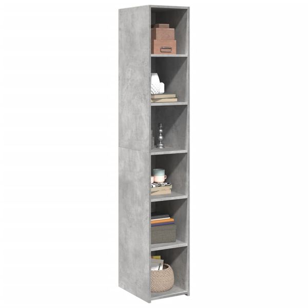 vidaXL Buffet haut gris b&eacute;ton 30x41x185 cm bois d'ing&eacute;nierie
