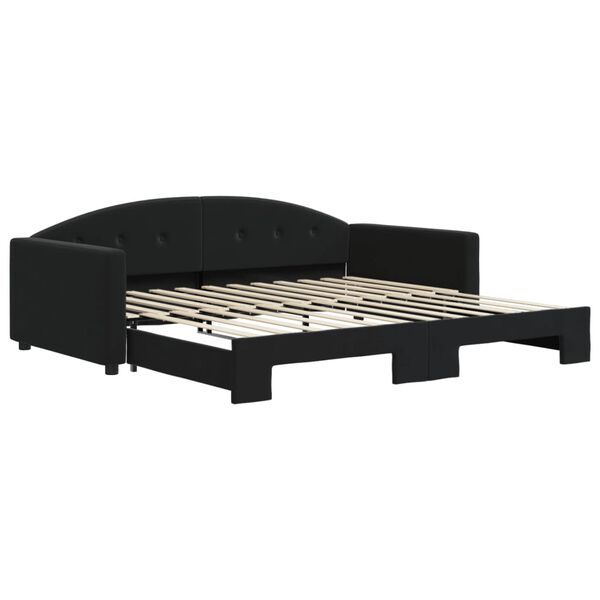vidaXL Lit de jour avec gigogne sans matelas noir 100x200 cm