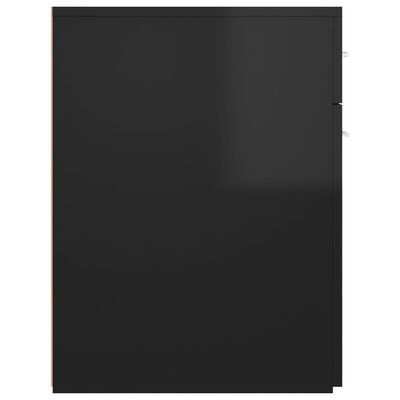 vidaXL Armoire d'apothicaire Noir brillant 20x45,5x60 cm Aggloméré