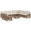 vidaXL Ensemble de canap&eacute; de jardin 11 pcs Beige polyrotin
