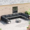 vidaXL Ensemble de canap&eacute; de jardin avec coussin 11 pcs Noir Acier