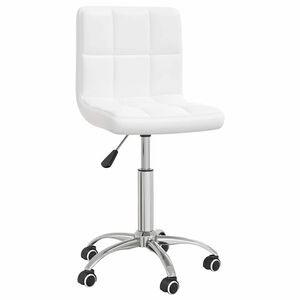 vidaXL Chaise pivotante de salle &agrave; manger Blanc Similicuir