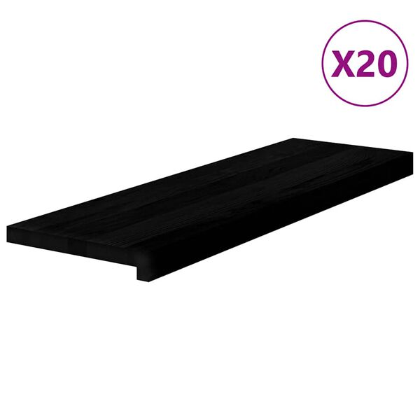 vidaXL Marches d'escalier 20 pcs marron fonc&eacute; 80x25x2 cm ch&ecirc;ne massif