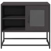 vidaXL Meuble TV noir 68x39x60,5 cm acier