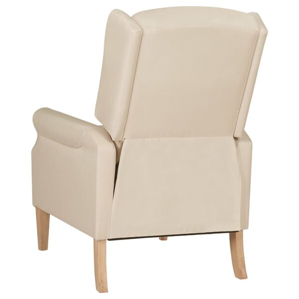 vidaXL Fauteuil inclinable Cr&egrave;me Tissu