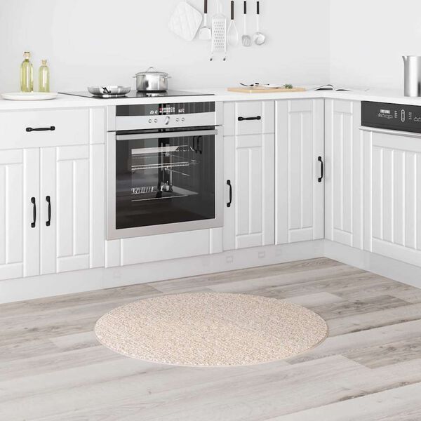 vidaXL Tapis Shaggy Anti-d&eacute;rapant Cr&egrave;me 90 x 90 cm PP