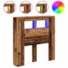 vidaXL T&ecirc;te de lit &agrave; LED vieux bois 100x18,5x103,5cm bois d'ing&eacute;nierie