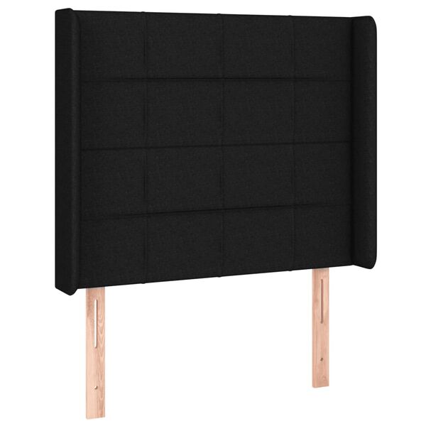vidaXL T&ecirc;te de lit &agrave; LED Noir 83x16x118/128 cm Tissu