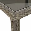 vidaXL Ensemble &agrave; manger de jardin 3 pcs coussins gris r&eacute;sine tress&eacute;e