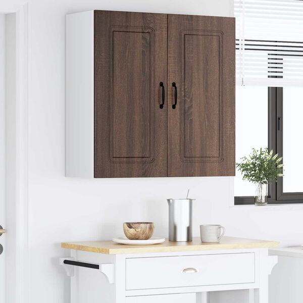 vidaXL Meuble mural de cuisine avec étagère Chêne brun 80 x 31 x 80 cm