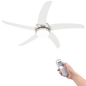 vidaXL Ventilateur de plafond orn&eacute; avec lampe 128 cm Blanc