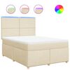vidaXL Sommier &agrave; lattes de lit avec matelas Cr&egrave;me 140x190 cm Tissu