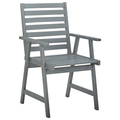 vidaXL Chaises à manger d'extérieur lot de 2 Gris Bois d'acacia