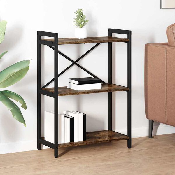 vidaXL &Eacute;tag&egrave;re Ch&ecirc;ne fum&eacute; 60 x 30 x 85 cm Bois d'ing&eacute;nierie