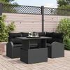 vidaXL Ensemble de canap&eacute; de jardin avec coussin 5 pcs Noir Poly rotin