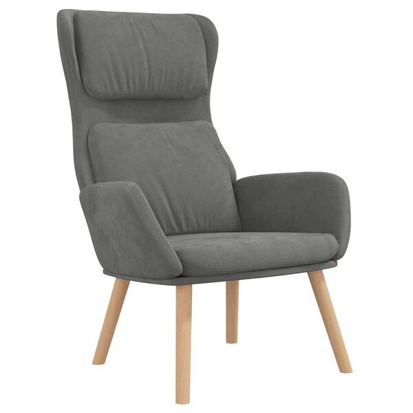 vidaXL Chaise de relaxation Gris fonc&eacute; Velours