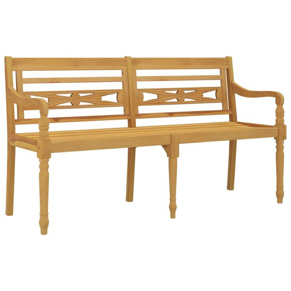 vidaXL Banc Batavia avec coussin bleu royal 150 cm Bois de teck massif