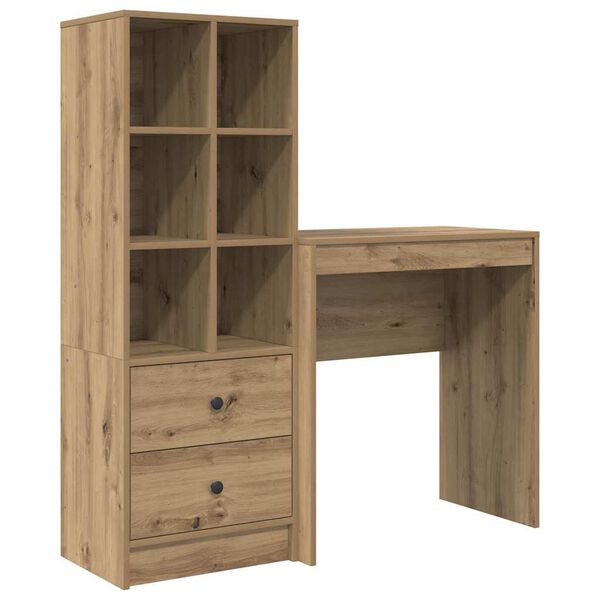 vidaXL Bureau avec tiroir 2 pcs Ch&ecirc;ne artisanal