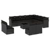 vidaXL Salon de jardin avec coussins 13 pcs noir r&eacute;sine tress&eacute;e