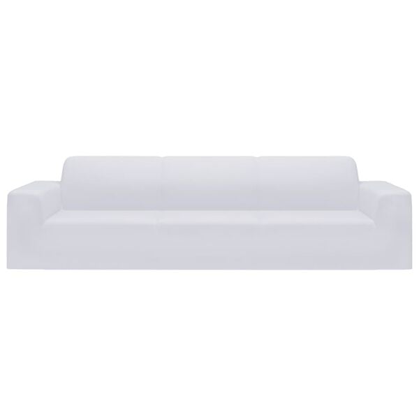 vidaXL Housse extensible de canapé 4 places Blanc Jersey de polyester