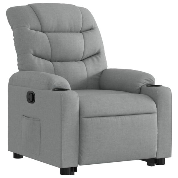 vidaXL Fauteuil inclinable Gris clair Tissu