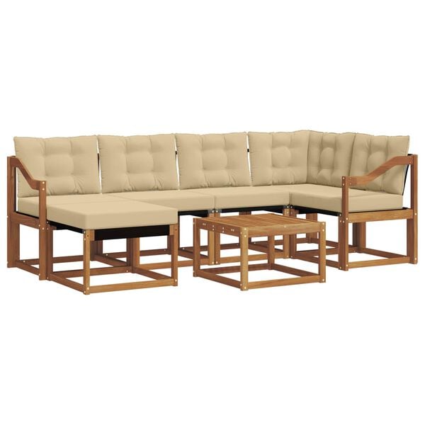 vidaXL Ensemble de canap&eacute;s d'ext&eacute;rieur 7 pcs Naturel et Beige