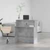 vidaXL Bureau de r&eacute;ception gris b&eacute;ton 100x50x103,5cm bois d'ing&eacute;nierie
