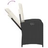 vidaXL Ensemble &agrave; manger de jardin coussins 5pcs Noir R&eacute;sine tress&eacute;e
