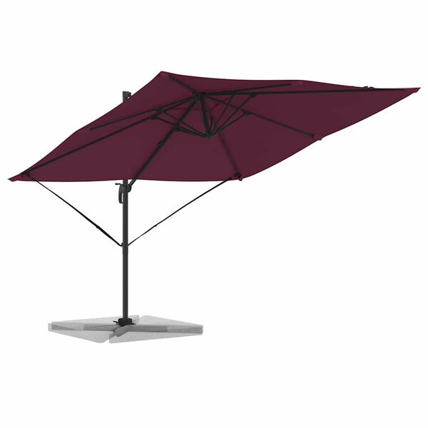 vidaXL Parasol Roma Rouge 286 x 285 x 265 cm Polyester et Aluminium