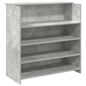 vidaXL Bureau de r&eacute;ception gris b&eacute;ton 100x50x103,5cm bois d'ing&eacute;nierie